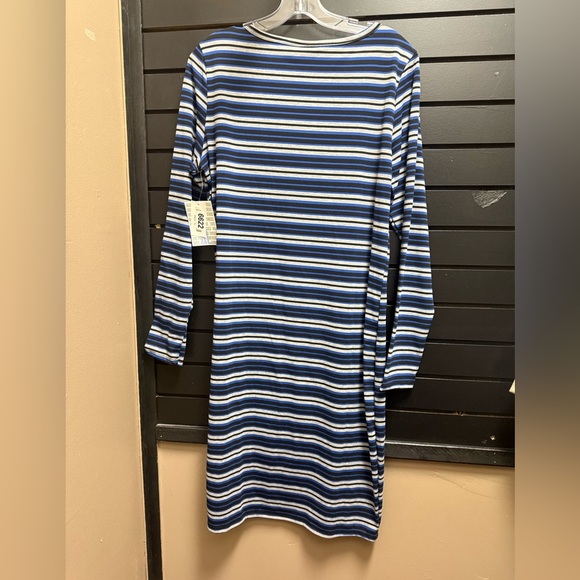 NWT Lularoe Debbie Striped Blue and White Women's Dress - Picture 2 of 3